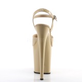 Beige Shiny 20 cm Pleaser FLAMINGO-809 High Heels Platform