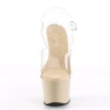 Beige Transparent 18 cm SKY-308 High Heels Platform