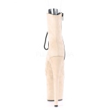 Beige faux suede 20 cm FLAMINGO-1021FS Pole dancing ankle boots