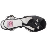 Black 11,5 cm retro vintage BETTIE-23 High Heeled Evening Sandals