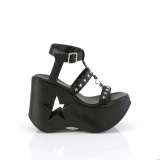 Black 13 cm DemoniaCult DYNAMITE-12 emo sandals wedge sandals