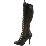 Black 13 cm SEDUCE-2024 High Heeled Lace Up Boots