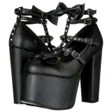 Black 14 cm DEMONIA TORMENT-600 gothic platform shoes