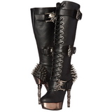 Black 14 cm MUERTO-2028 Chrome Platform Knee Boots