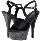 Black 15 cm KISS-209MG High Heels Glitter Platform