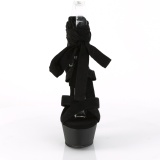 Black 15 cm KISS-274 knee high womens gladiator sandals