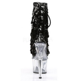 Black 18 cm ADORE-1017SQF sequins fringe ankle boots