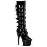 Black 18 cm ADORE-2043 buckle womens boots with platform
