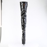 Black 18 cm ADORE-4000SLT Vinyl crotch high overknee boots