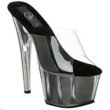 Black 18 cm ADORE-701G Glitter Platform High Mules