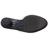 Black 18 cm ADORE-701LG glitter platform mules womens