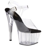 Black 18 cm ADORE-708 High Heels Acrylic Platform