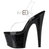 Black 18 cm ADORE-708MG glitter platform high heels shoes