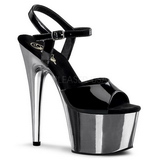 Black 18 cm ADORE-709 Chrome Platform High Heel