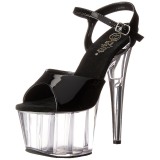 Black 18 cm ADORE-709 High Heels Acrylic Platform