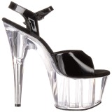 Black 18 cm ADORE-709 High Heels Acrylic Platform