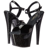 Black 18 cm ADORE-709MG glitter platform high heels shoes