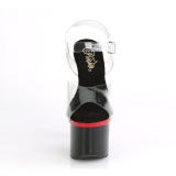 Black 18 cm ESTEEM-7082 platform pole dance high heel sandals