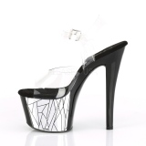Black 18 cm Pleaser SKY-308CP-3 Pole dancing sandals