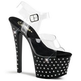 Black 18 cm Pleaser STARDUST-708 High Heels Platform