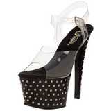 Black 18 cm Pleaser STARDUST-708 High Heels Platform