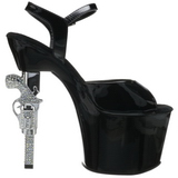 Black 18 cm REVOLVER-709 Platform Gun High Heels