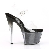 Black 18 cm SKY-308G-T glitter platform sandals shoes