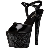 Black 18 cm SKY-309MG High Heels Glitter Platform