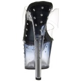 Black 18 cm STARDUST-702T Rhinestones platform mules womens