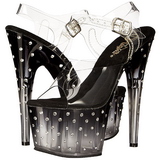 Black 18 cm STARDUST-708T Acrylic Platform High Heeled Sandal