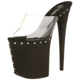 Black 20 cm FLAMINGO-801ABLS Rhinestones platform mules womens