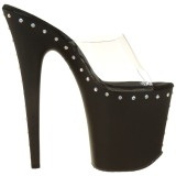 Black 20 cm FLAMINGO-801ABLS Rhinestones platform mules womens