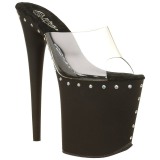 Black 20 cm FLAMINGO-801ABLS Rhinestones platform mules womens