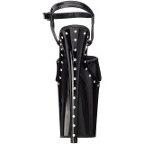 Black 20 cm FLAMINGO-809ABLS High Heeled Sandal Rhinestone Platform
