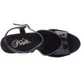 Black 20 cm FLAMINGO-809ABLS High Heeled Sandal Rhinestone Platform