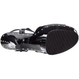 Black 20 cm FLAMINGO-809ABLS High Heeled Sandal Rhinestone Platform