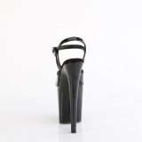 Black 20 cm FLAMINGO-809GP glitter platform high heels