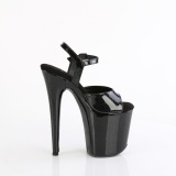 Black 20 cm FLAMINGO-809GP glitter platform high heels