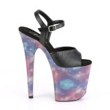 Black 20 cm FLAMINGO-809REFL Platform High Heels Shoes