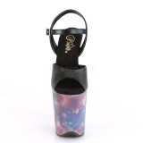 Black 20 cm FLAMINGO-809REFL Platform High Heels Shoes
