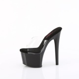 Black 20 cm PASSION-701 Exotic stripper high heel mules