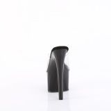 Black 20 cm PASSION-701 Exotic stripper high heel mules
