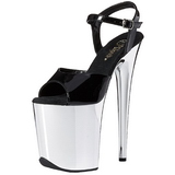 Black 20 cm Pleaser FLAMINGO-809 High Heels Chrome Platform