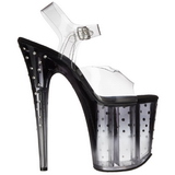 Black 20 cm STARDUST-808T Acrylic Platform High Heeled Sandal