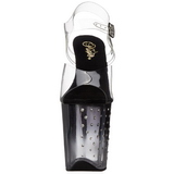 Black 20 cm STARDUST-808T Acrylic Platform High Heeled Sandal