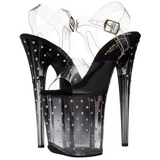 Black 20 cm STARDUST-808T Acrylic Platform High Heeled Sandal