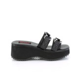 Black 6,5 cm DemoniaCult FLIP-12 emo gothic platform mules