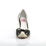 Black 6,5 cm retro vintage WIGGLE-17 Pinup Pumps Shoes with Cuben Heels