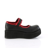 Black 6 cm SPRITE-01 emo platform maryjane shoes with buckles