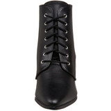 Black 7 cm VICTORIAN-35 Lace Up Ankle Calf Women Boots